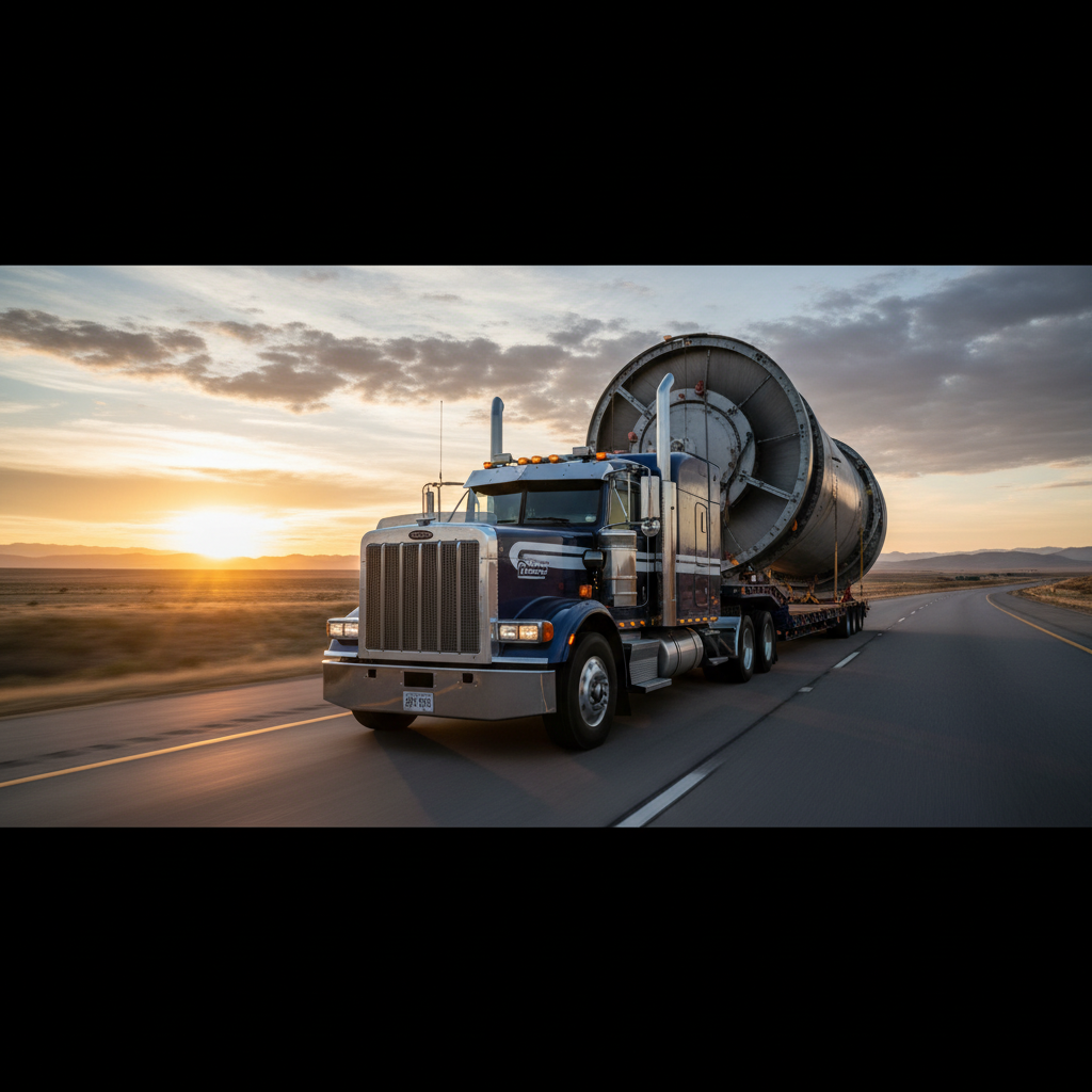 Daseke fleet of heavy-duty trucks on the highway